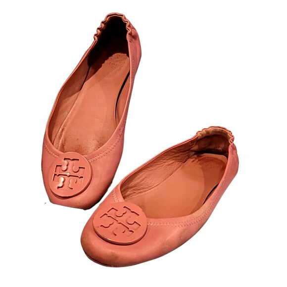 Tory Burch Shoes - Pink Leather Tory Burch Women's Minnie Ballet Shoe Slip On Moccasin Sz 8 Travel